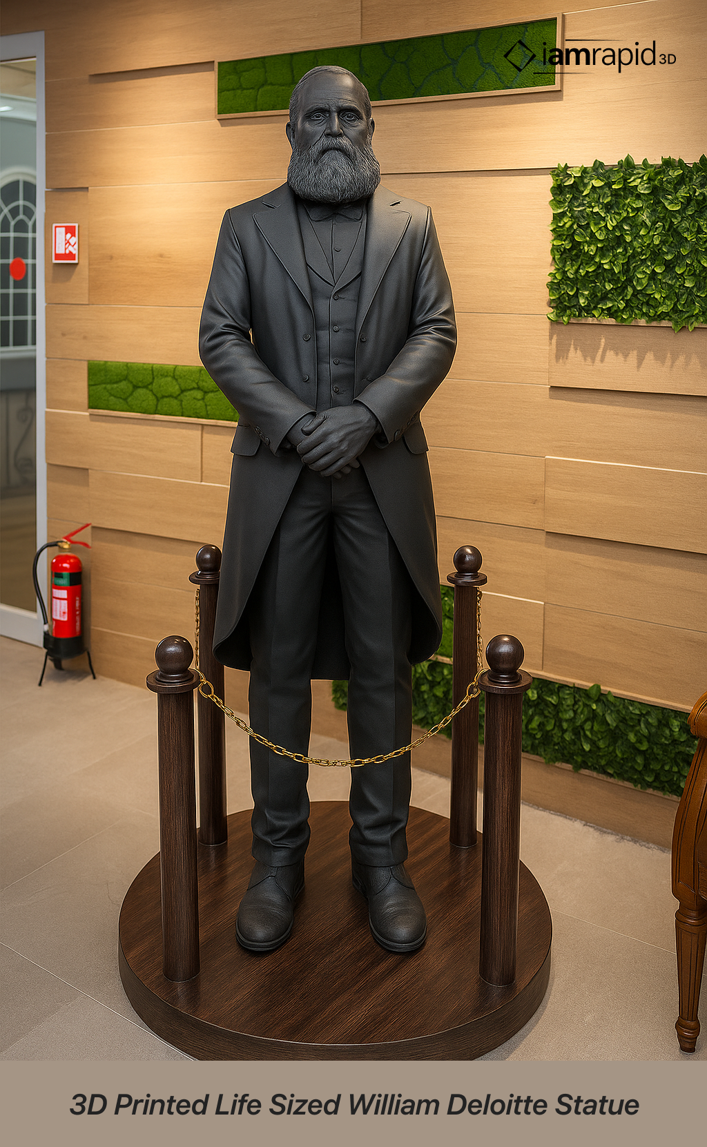 Life-sized 3D printed William Deloitte statue